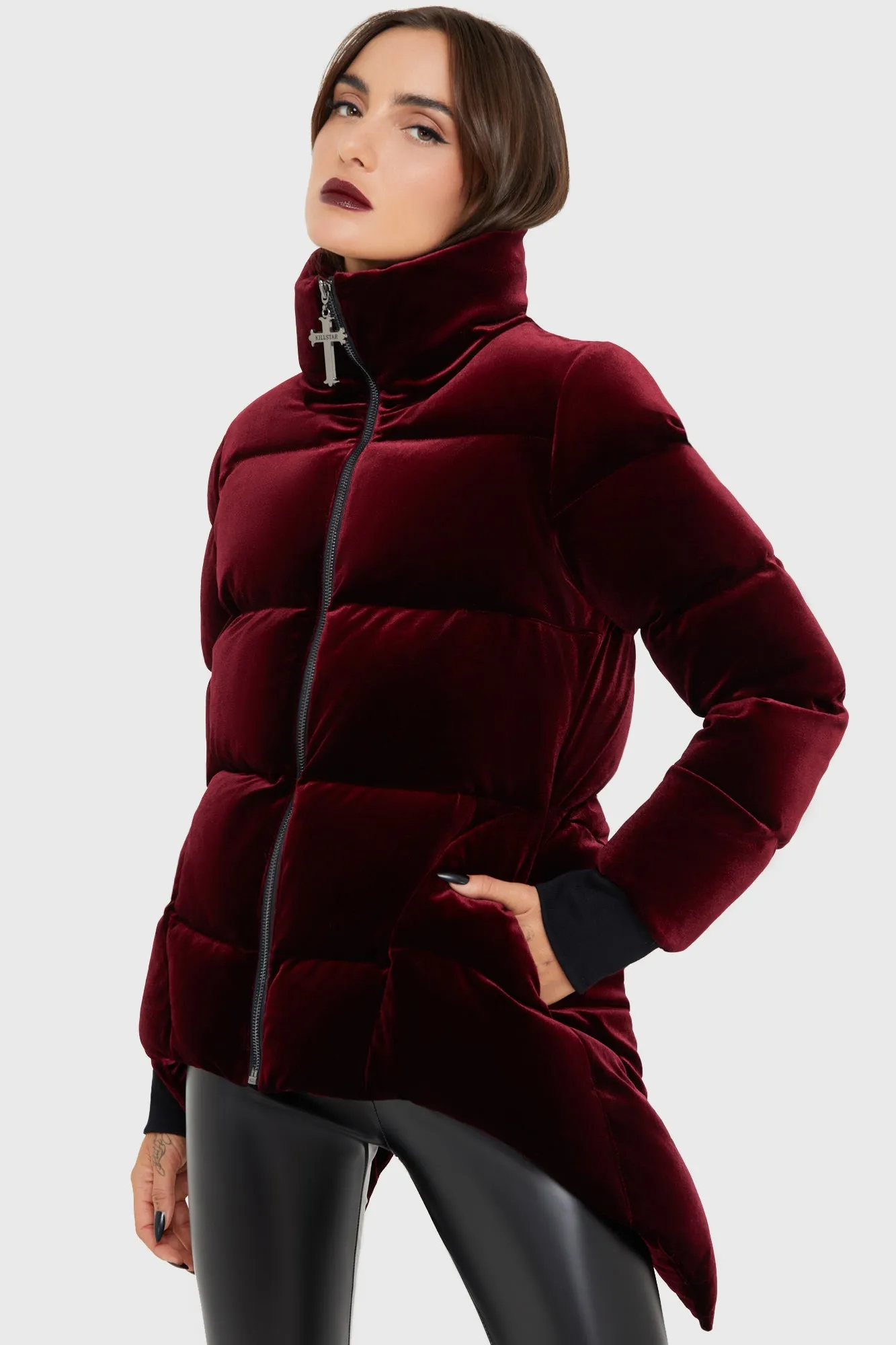 Deadliest Nightvelvet Puffer Coat [RED] OdorControl Treatment Wrinkle Resistant