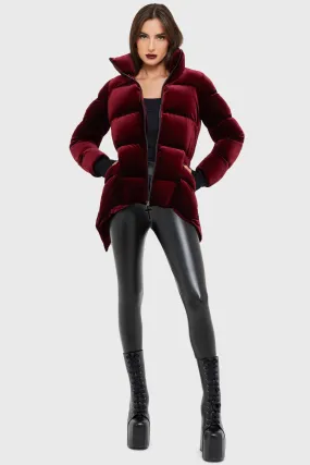 Deadliest Nightvelvet Puffer Coat [RED] Neutral Tones Look Fashion Forward Layer