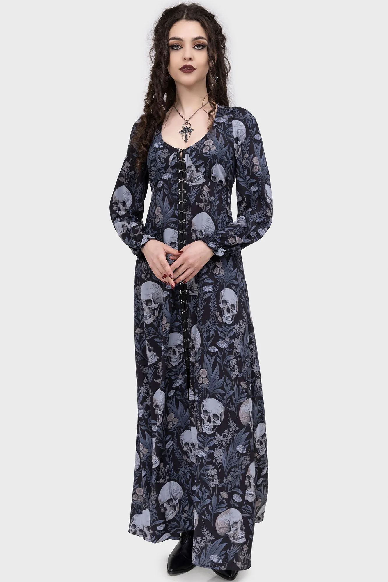 Death's Head Maxi Dress Simple Texture spring fashion