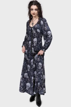 Death's Head Maxi Dress Casual Vibes Loose Flow