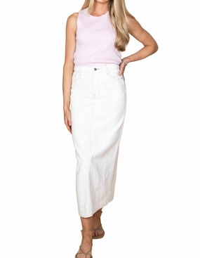 Fashion Mood Classic Mood Demi Denim Maxi Skirt In Off White