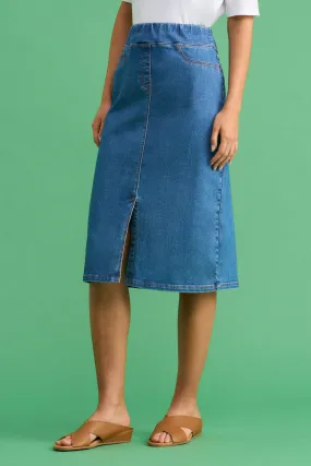 Water resistant coating Laid Back Look Denim Skirt - Light Denim