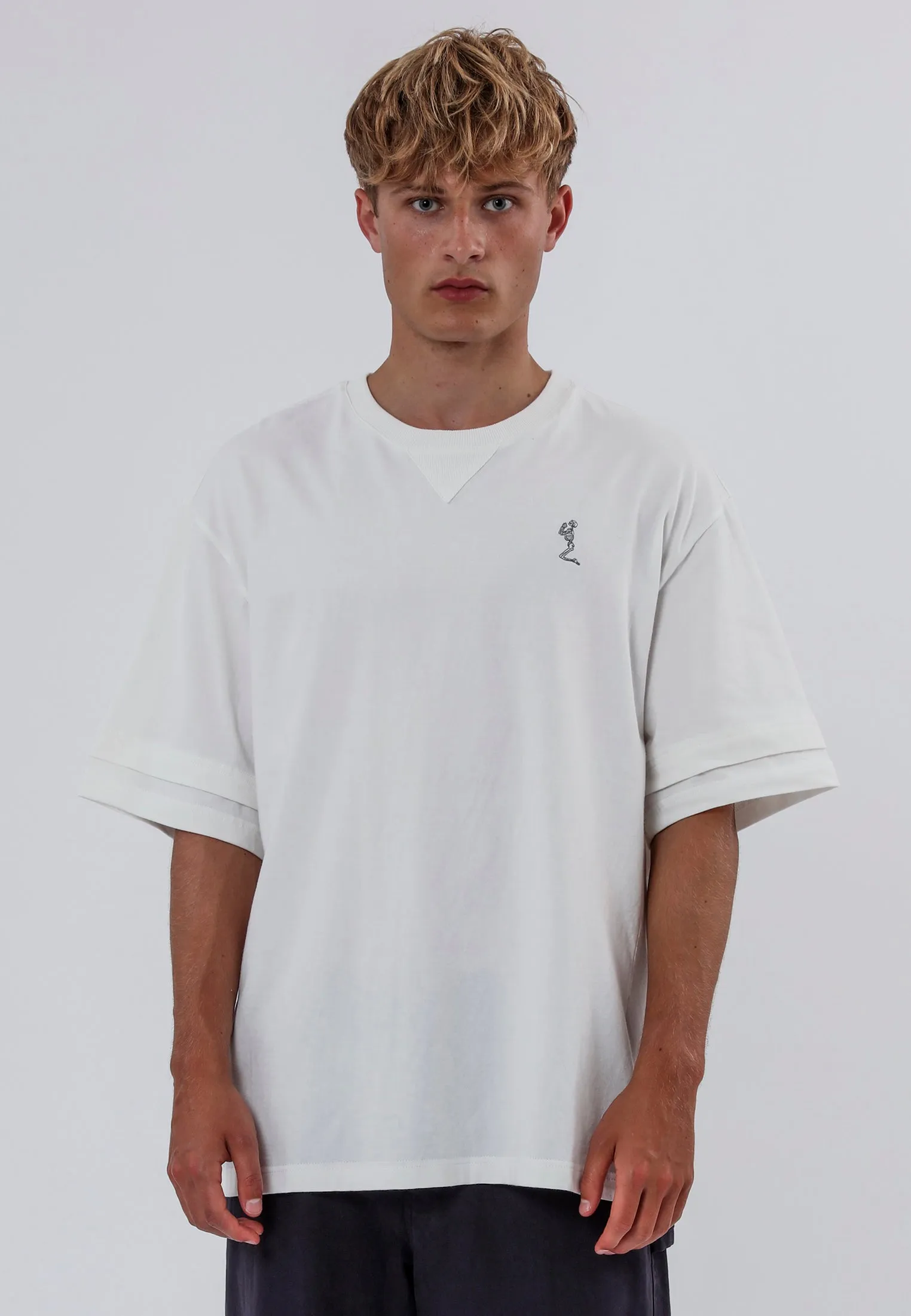 Breathable apparel DOUBLE SLEEVE T-SHIRT OFF WHITE