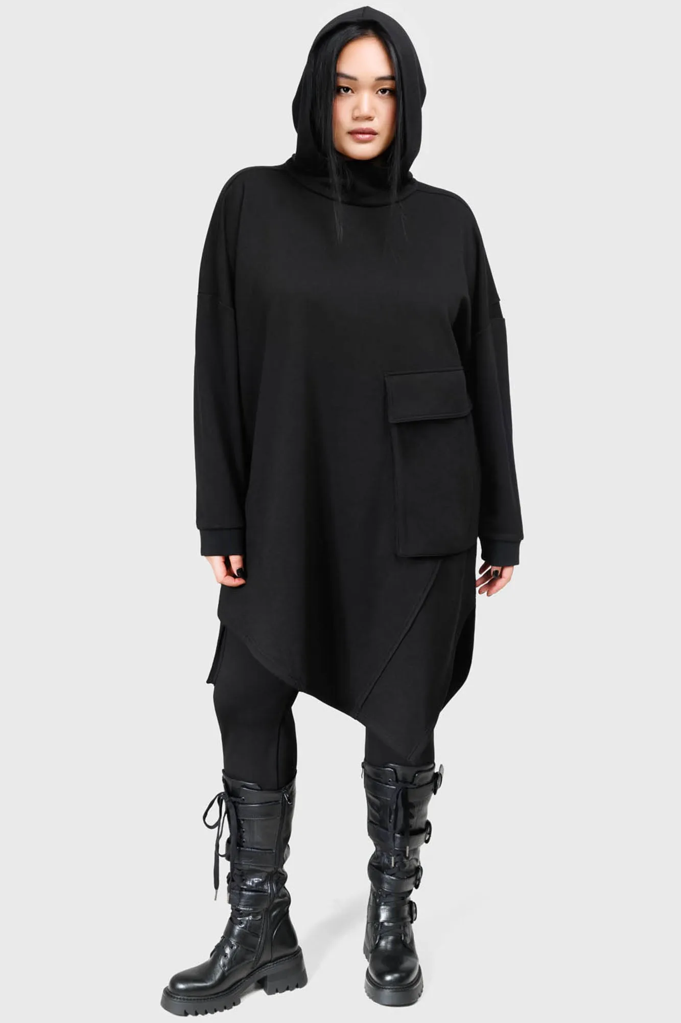 short sleeves Hyena like Sinistrae Longline Hoodie
