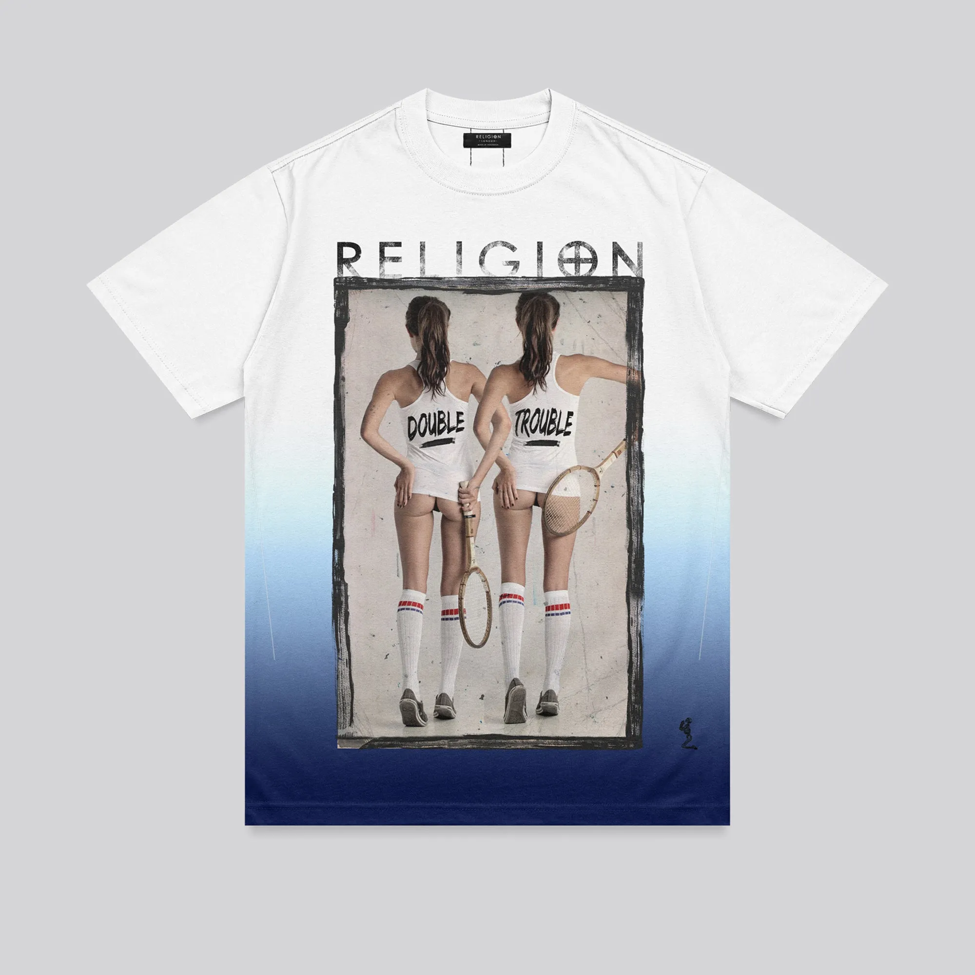 Essential Wear Effortless Wearable DOUBLE TROUBLE T-SHIRT DARK BLUE