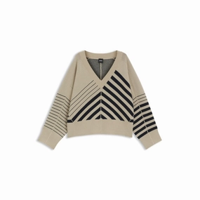 Block-stripe sweater in wool and cashmere Knitwear Design