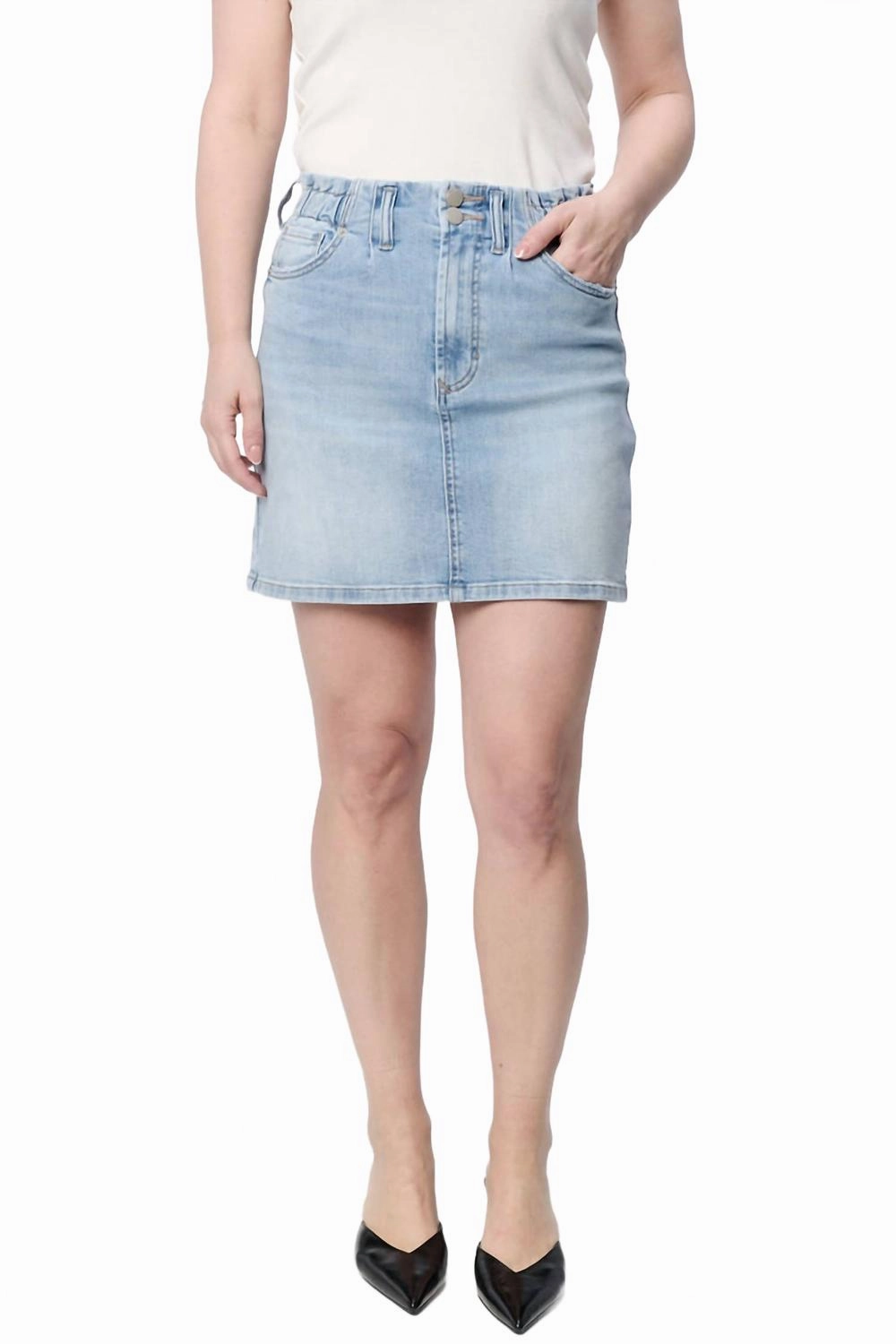 Soft Palette Neutral Look Quinn Mini Skirt In Catalina