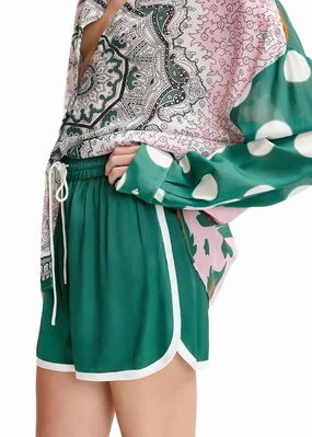 Formal Wear Drawstring Athletic Shorts In Green