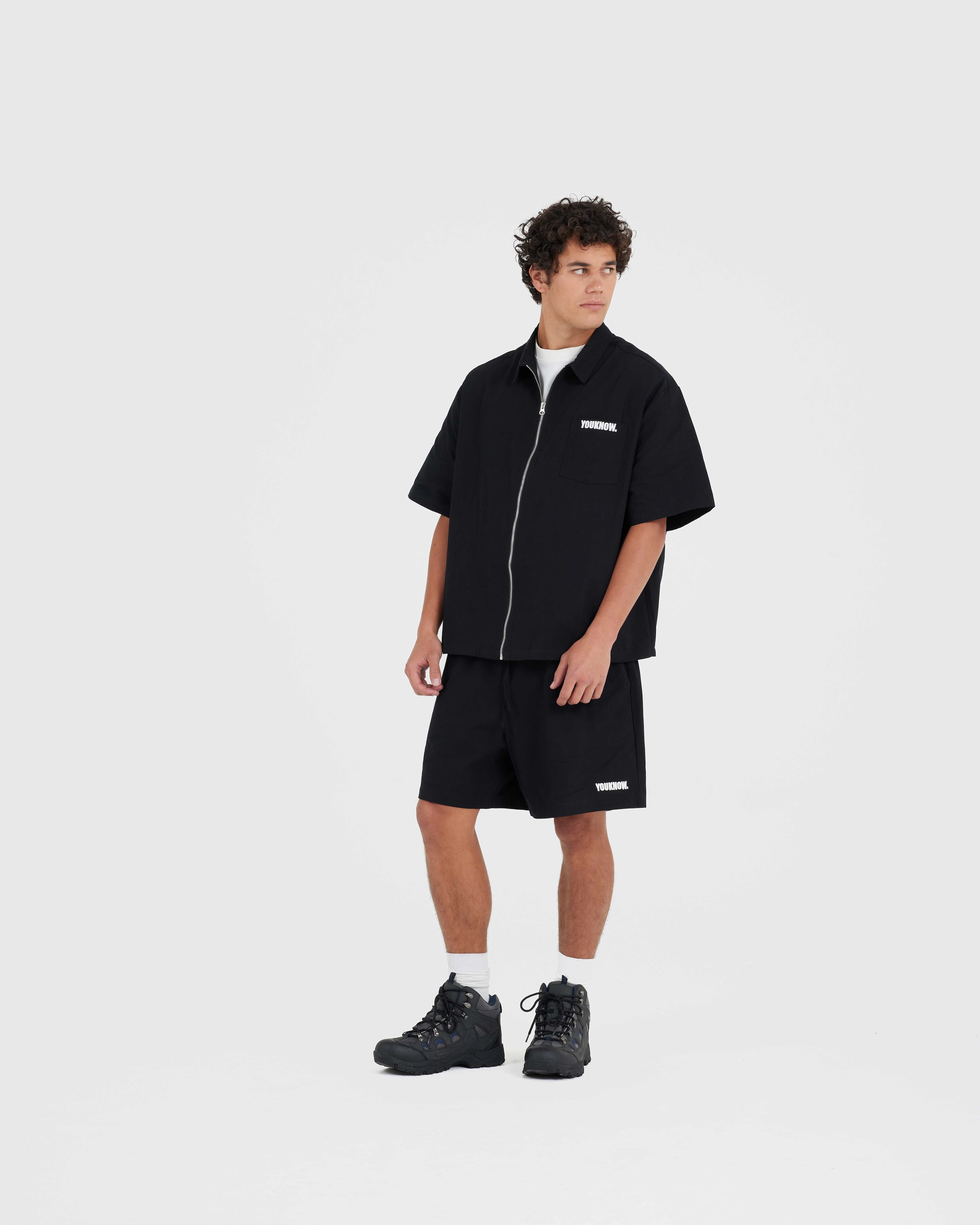 Active Wear Shorts DRILL SHORTS | Black Drill