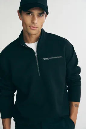 Drop shoulder half zip t-shirt Stylish Details