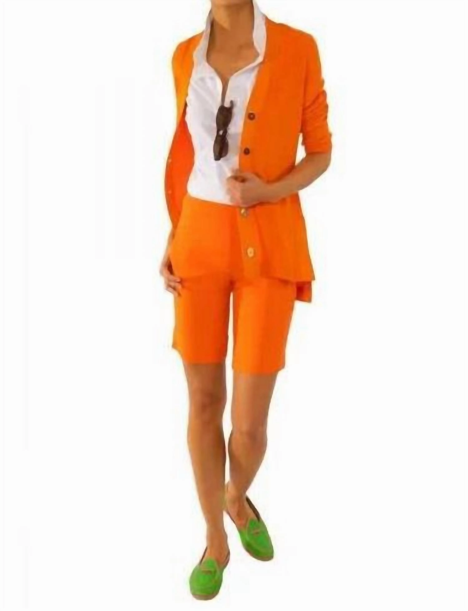 Grosgrain Heaven Cardigan In Orange Odor Control Technology
