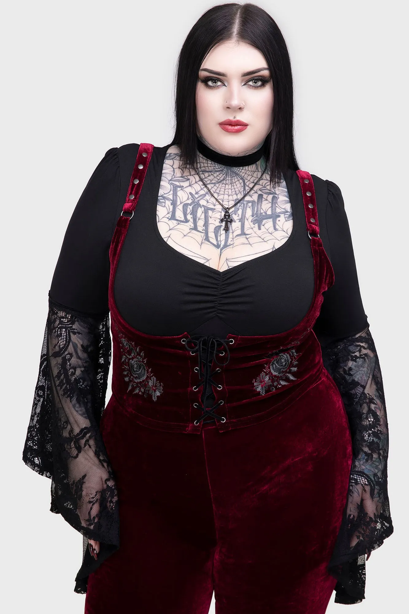 Slim Fit Shirt Cooling Technology A Devil's Rose Underbust Corset Top