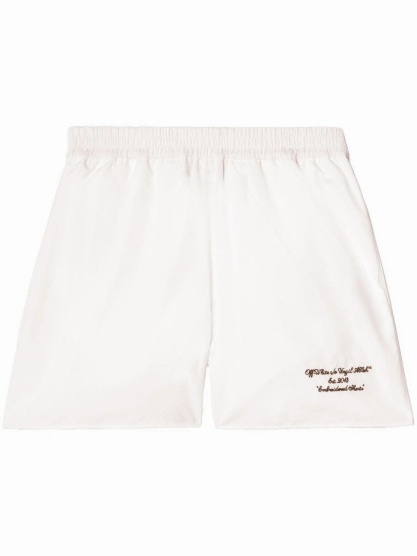 Durable Material Thigh-Length White Shorts With Elasticated Waistband And Minimalist Design