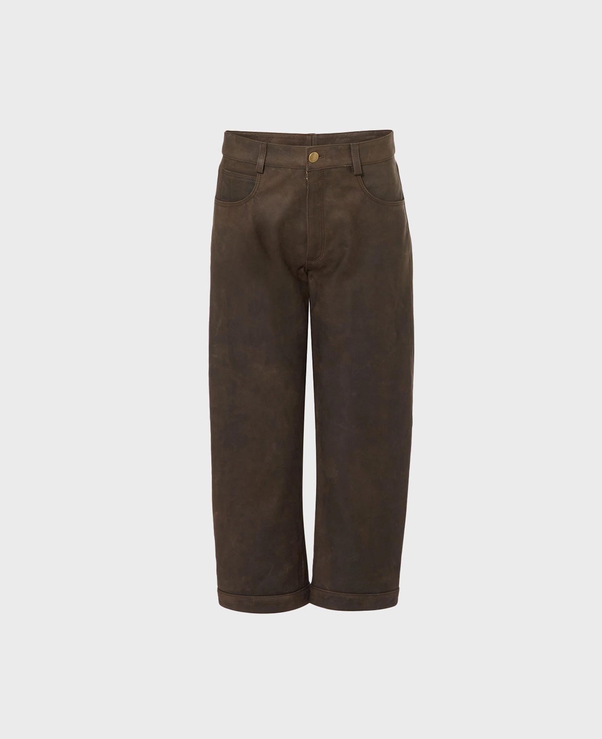 Comfortable Style High Rise Nubuck Leather Breeks