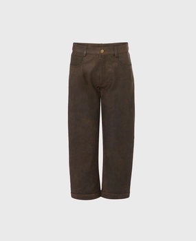 Minimal Look High Rise Nubuck Leather Breeks