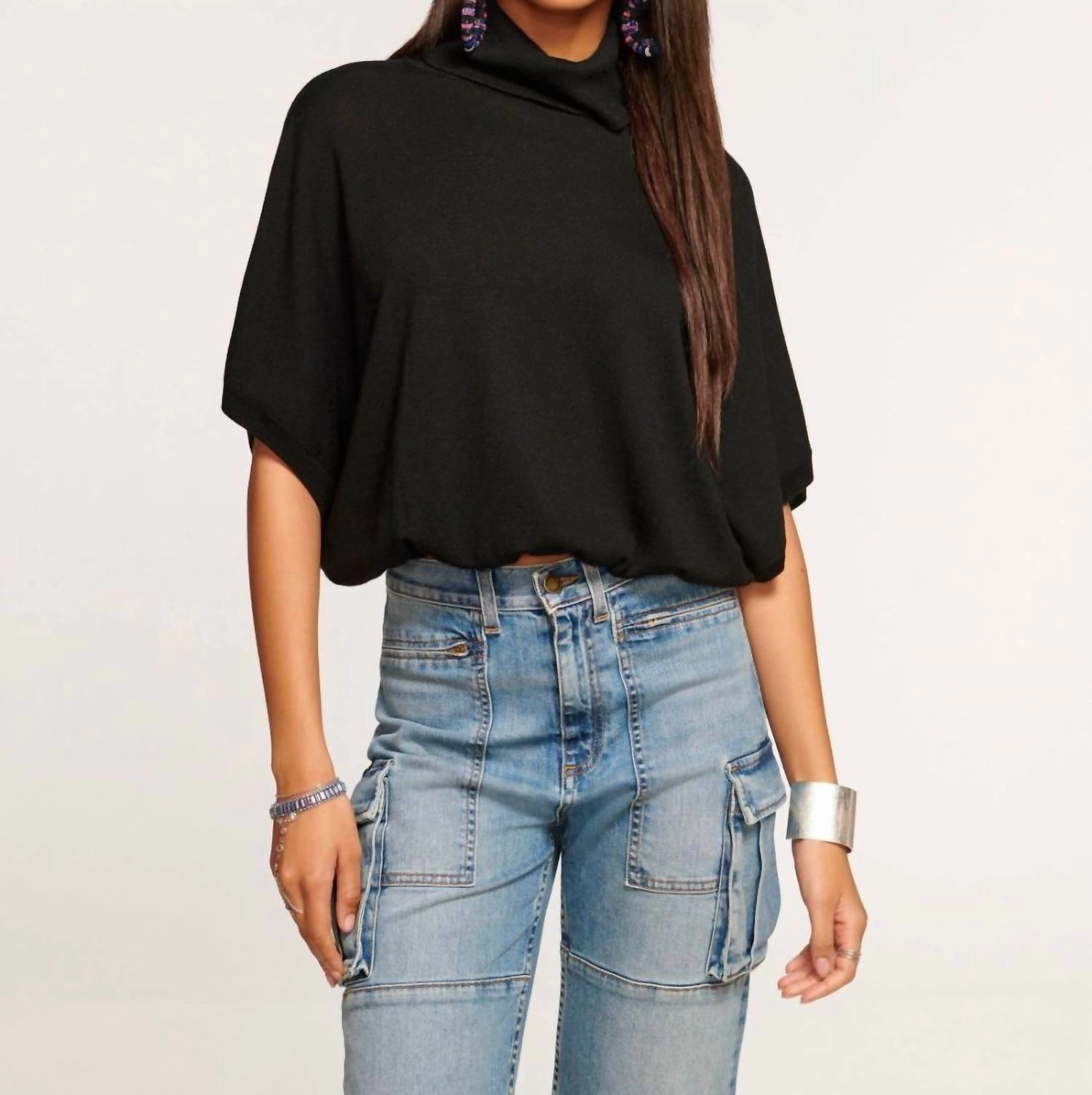 Bio Based Textile Innovation Anti Pilling Finish Gabriella Top In Black