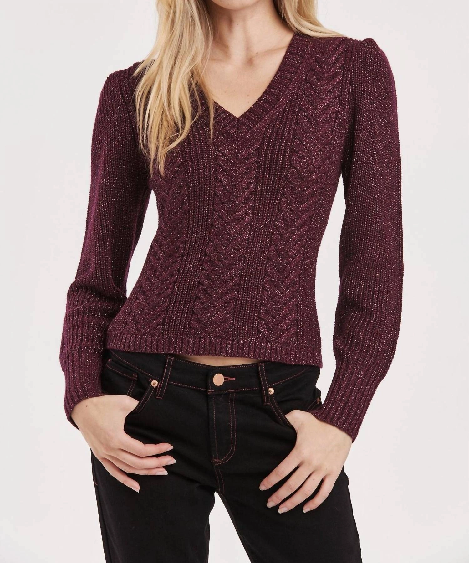 Eco Friendly Knitwear Thalia Sweater In Blackberry Sparkle