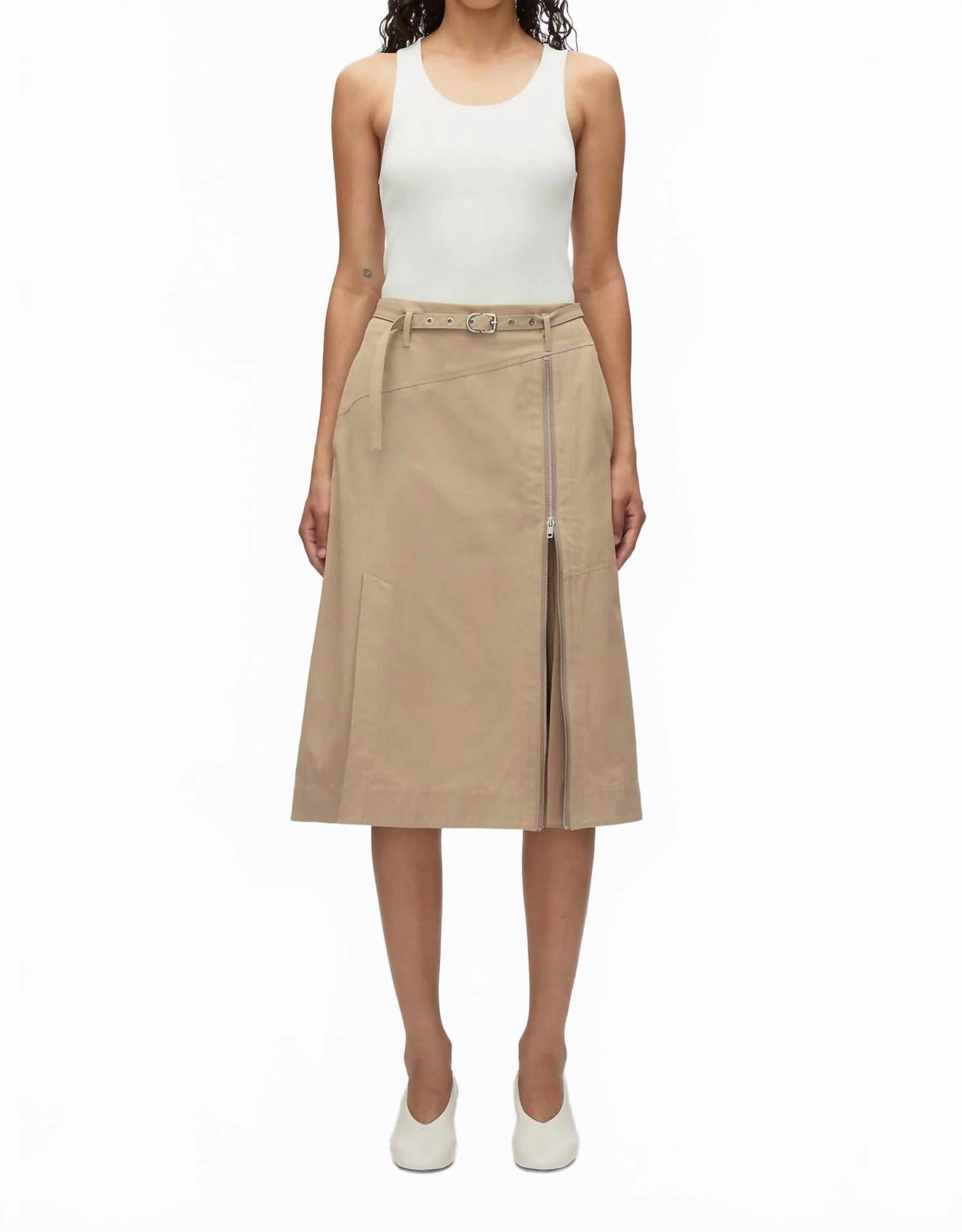 Modern Tones Trendy Outfit E25136120Ucv Utility Skirt In Khaki