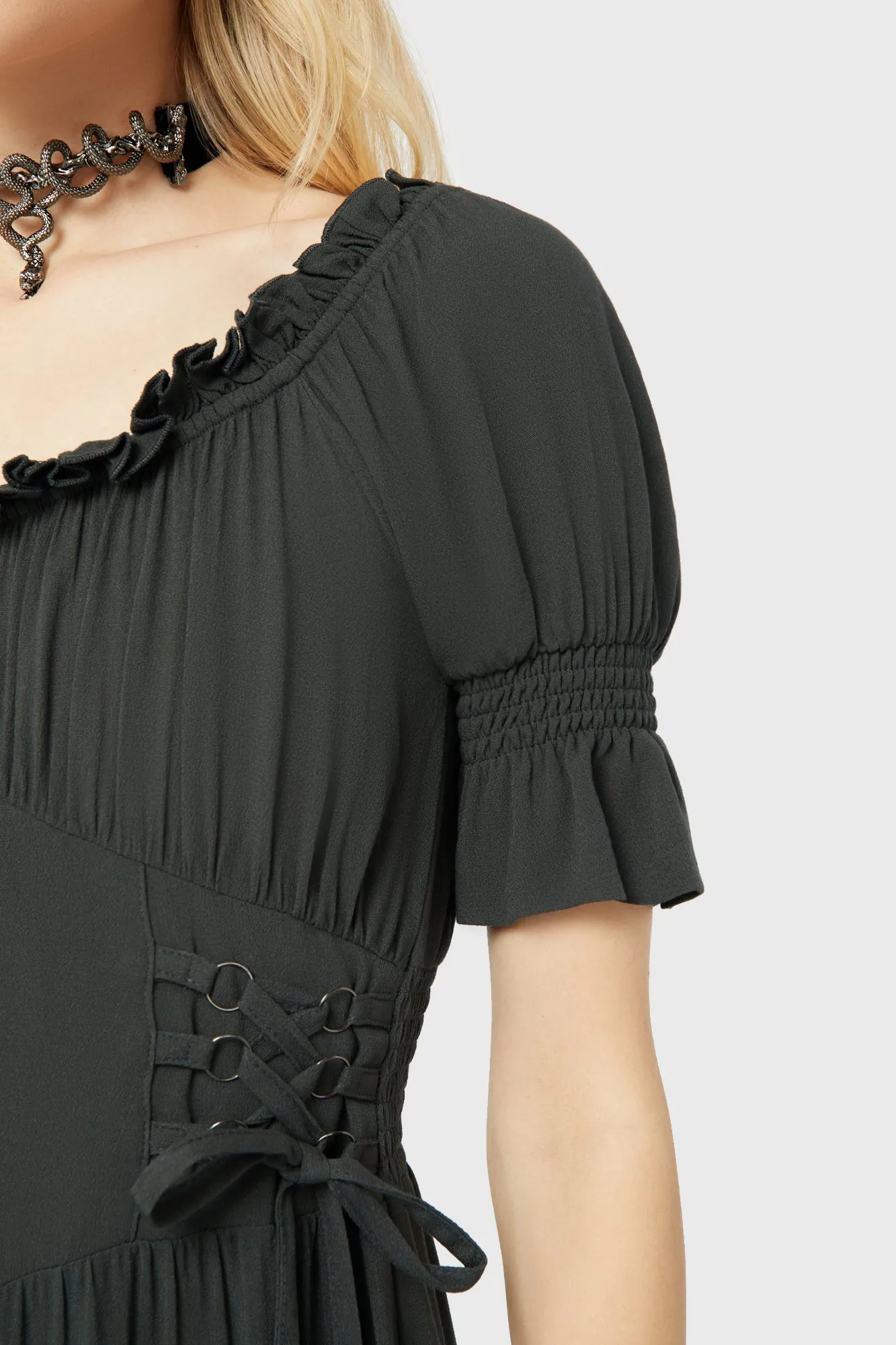 Jocasta Maxi Dress Short Sleeve [GREEN] Cozy Mood Classic Wear