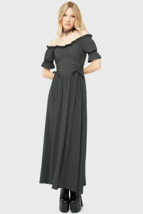 Jocasta Maxi Dress Short Sleeve [GREEN] Love Energy light layering