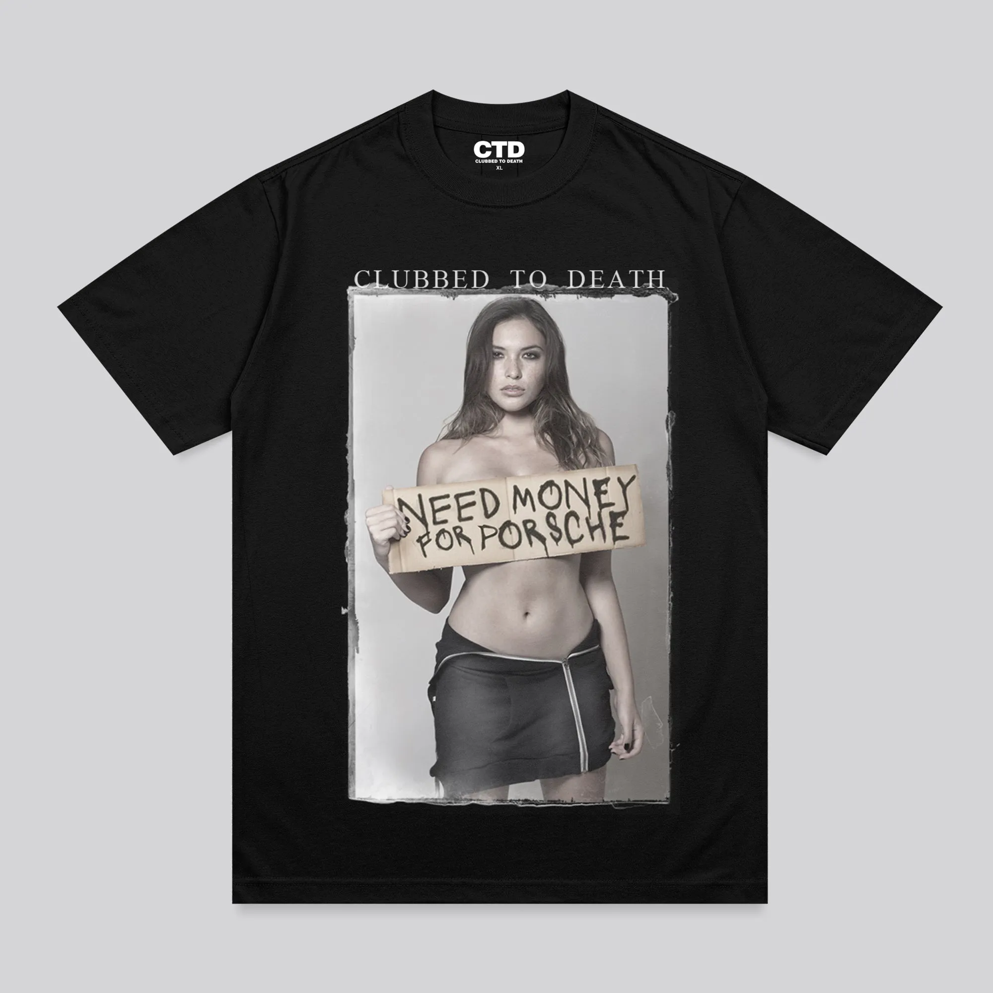 NEED MONEY T-SHIRT JET BLACK High Durability Weave Smart Casual