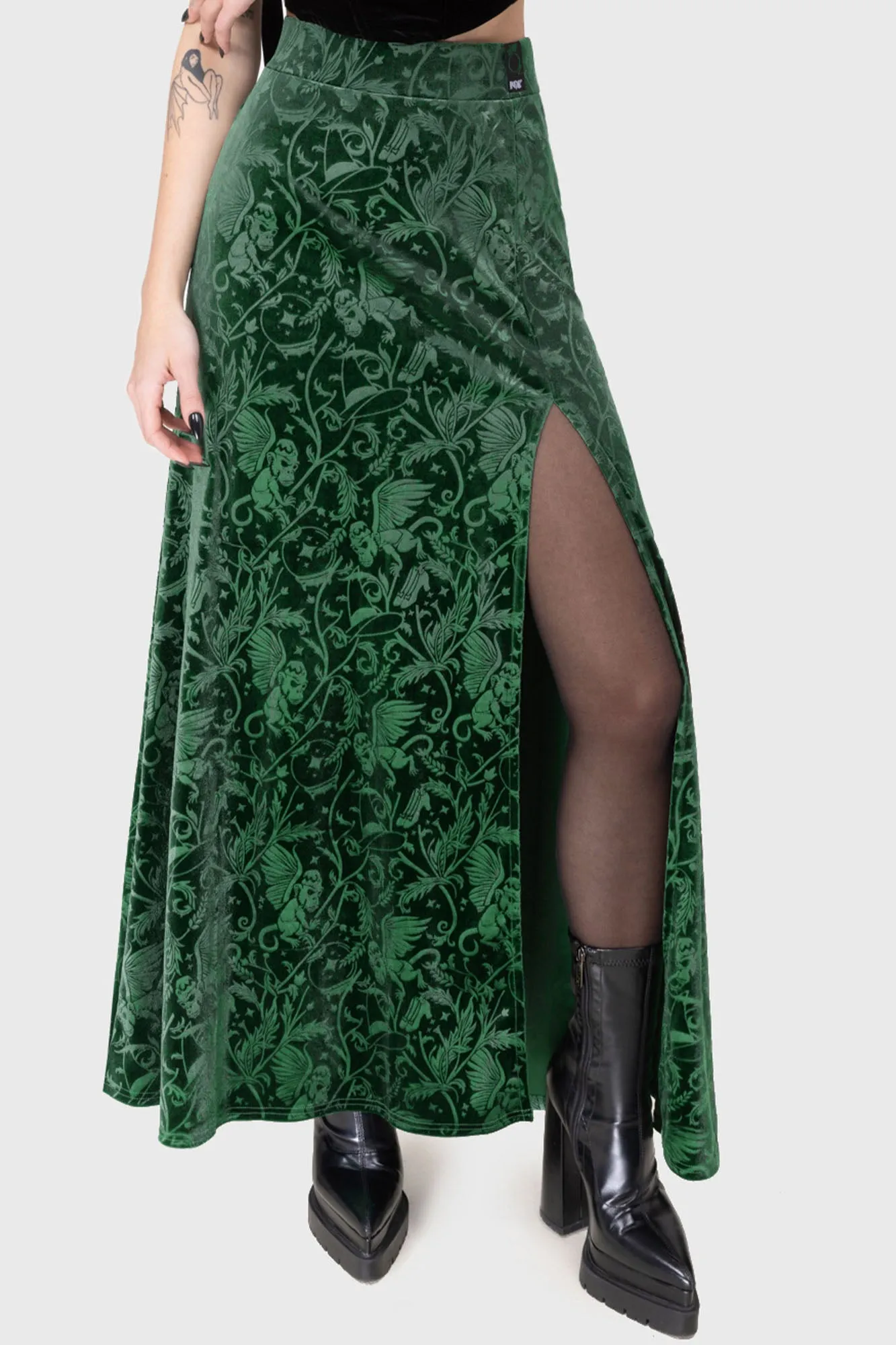 High Elasticity Material Emerald Envy Maxi Skirt