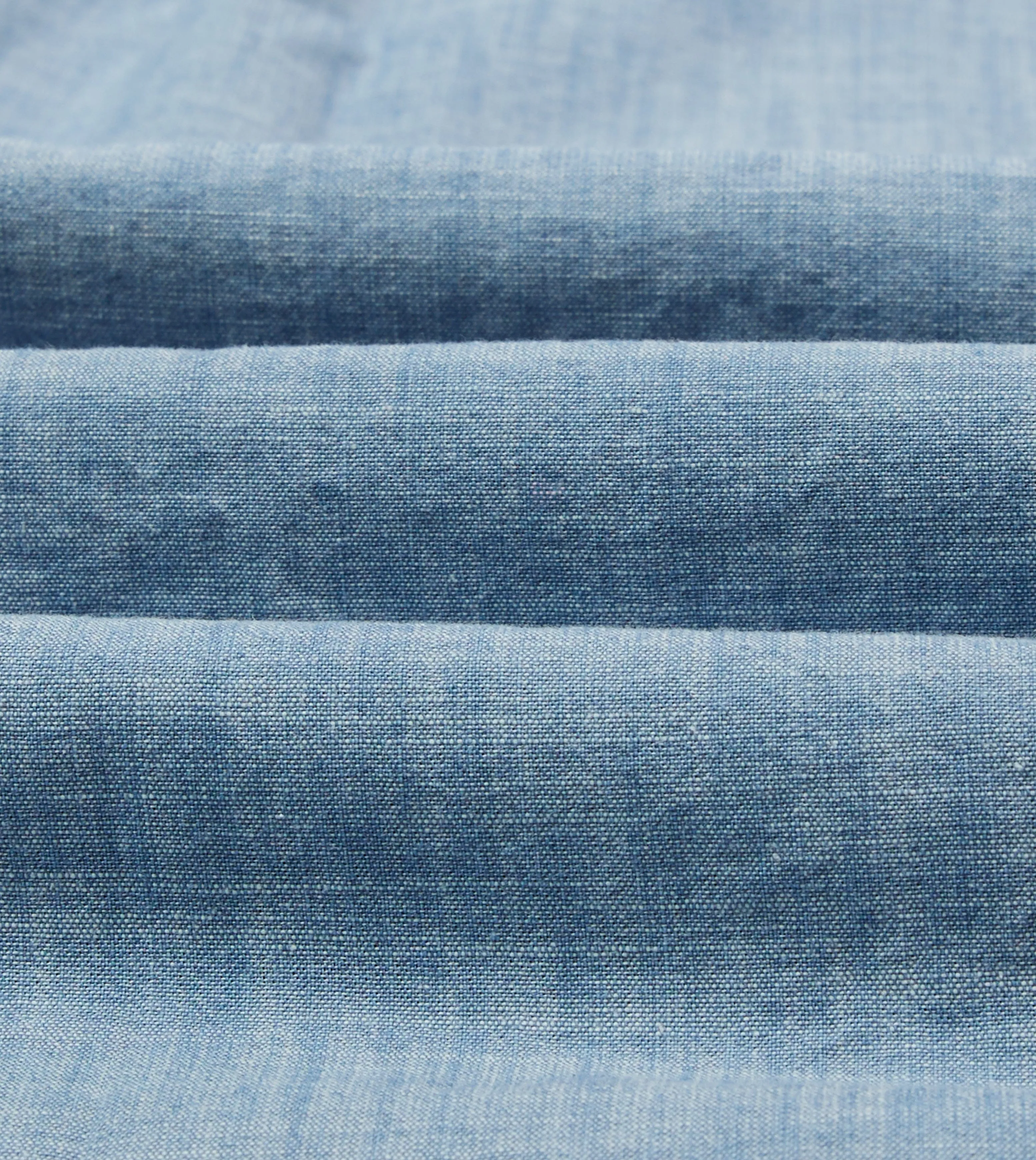 Relaxed Vibe Chambray Cotton Mandarin Collar Shirt