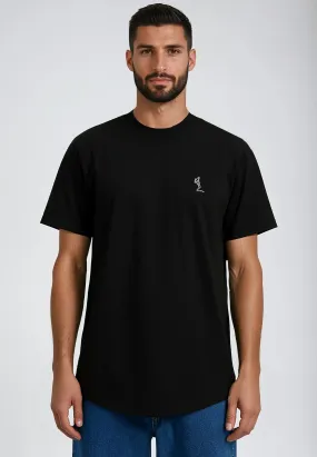 ESSENTIAL CURVED HEM BLACK T-SHIRT Light Trend Chic and Cozy Wear