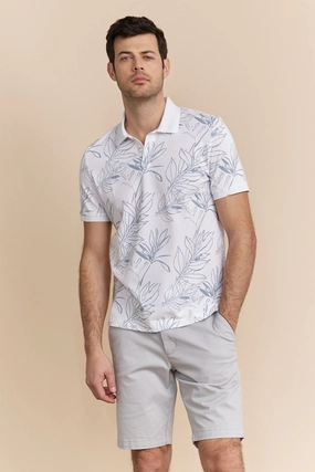 Foliage print polo Elegant Layer