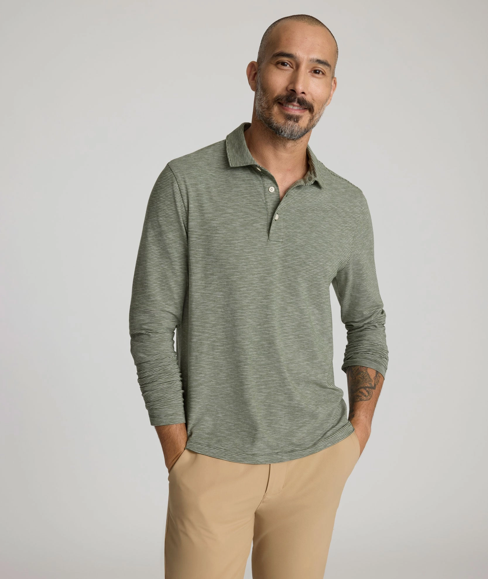 Light Fit Jersey Slub Long-Sleeve Polo