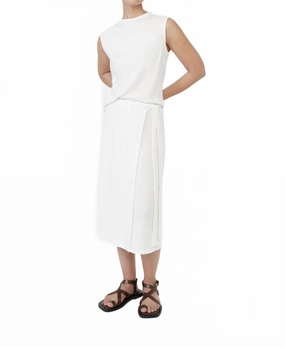 Gentle Vibe Rib Knit Wrap Skirt In Ivory