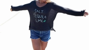 Moisture Wicking Technology Warm Wear Salt Tequila & Lime Sweater In Charcoal