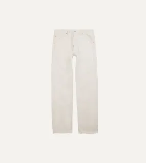 Ecru 12.7oz Selvedge Denim Tonal Stitch Five-Pocket Jeans Easy Travel Sporty Design