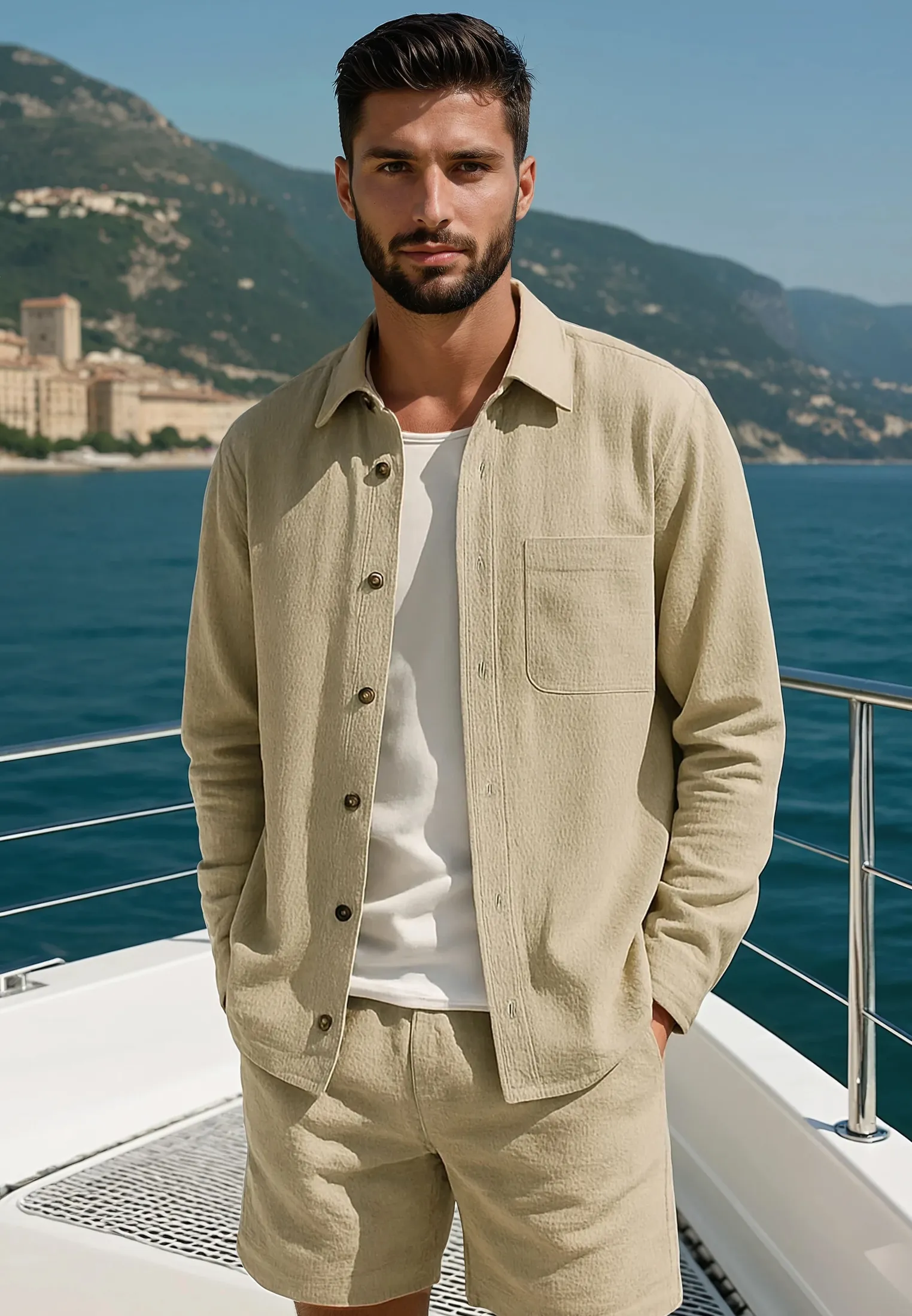 Holiday Outfit Sustainable Dye Process MONACO LONG SLEEVE HOLIDAY SHIRT SHELL