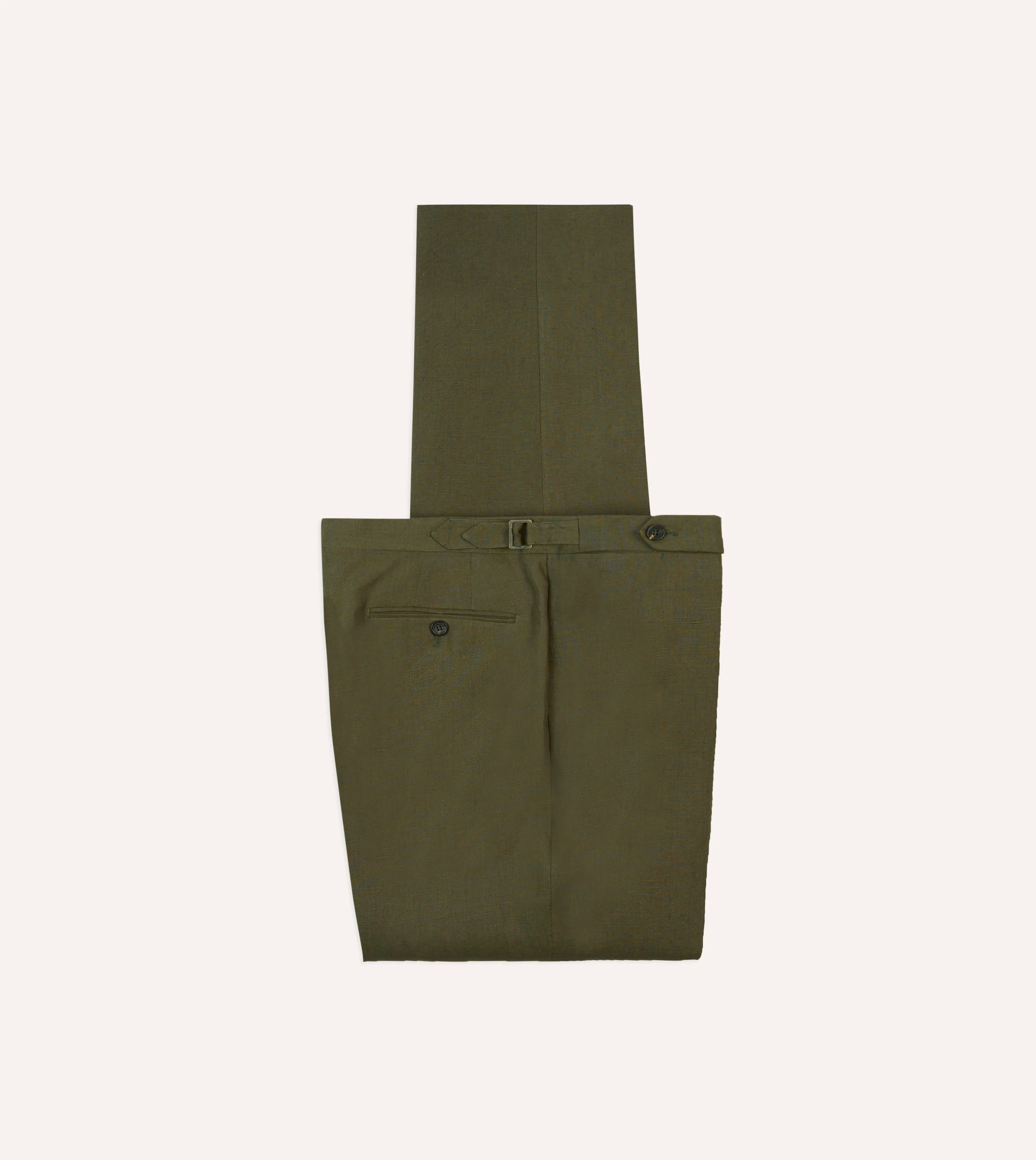 Packable design Olive Irish Linen Single Pleat Trouser