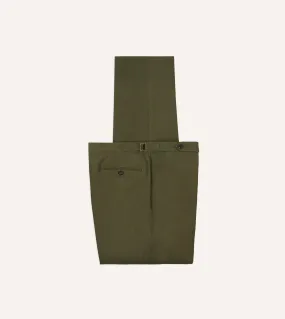 Packable design Olive Irish Linen Single Pleat Trouser