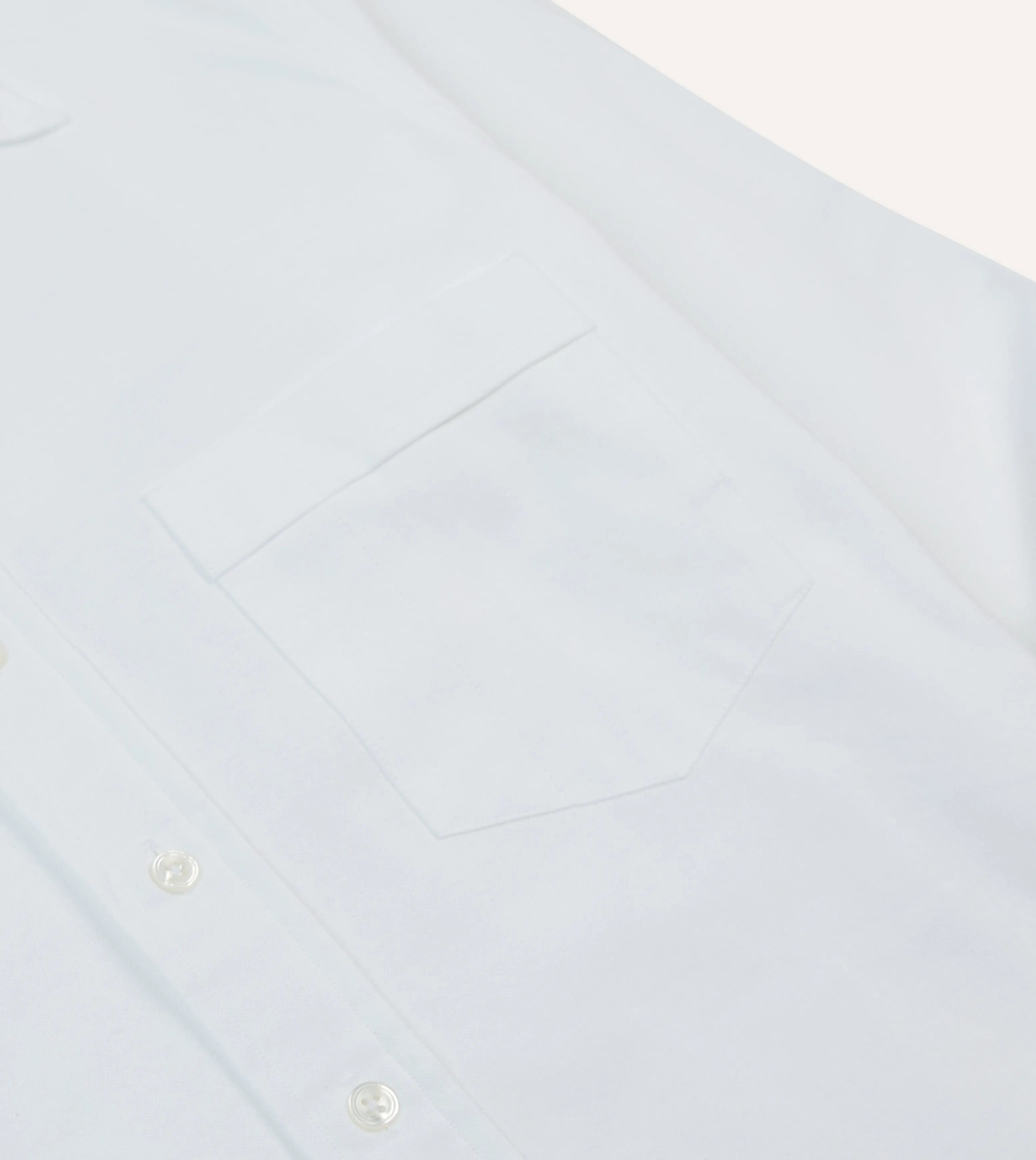 Roomy Cut White Cotton Oxford Cloth Long Point Collar Shirt