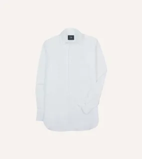 Evening Elegance White Cotton Oxford Cloth Long Point Collar Shirt