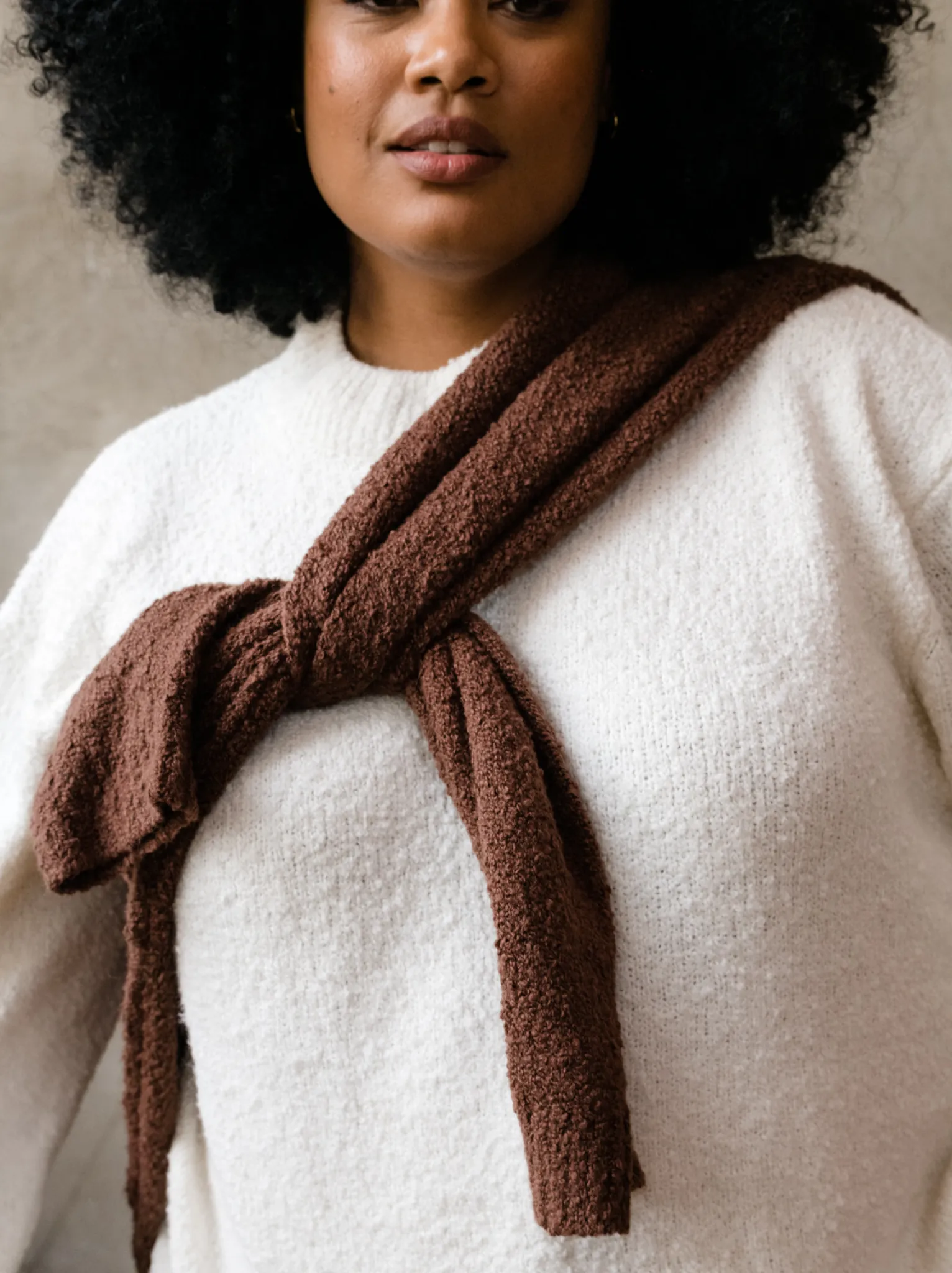 Warm Essentials Alexis Boucle Sweater - Almond