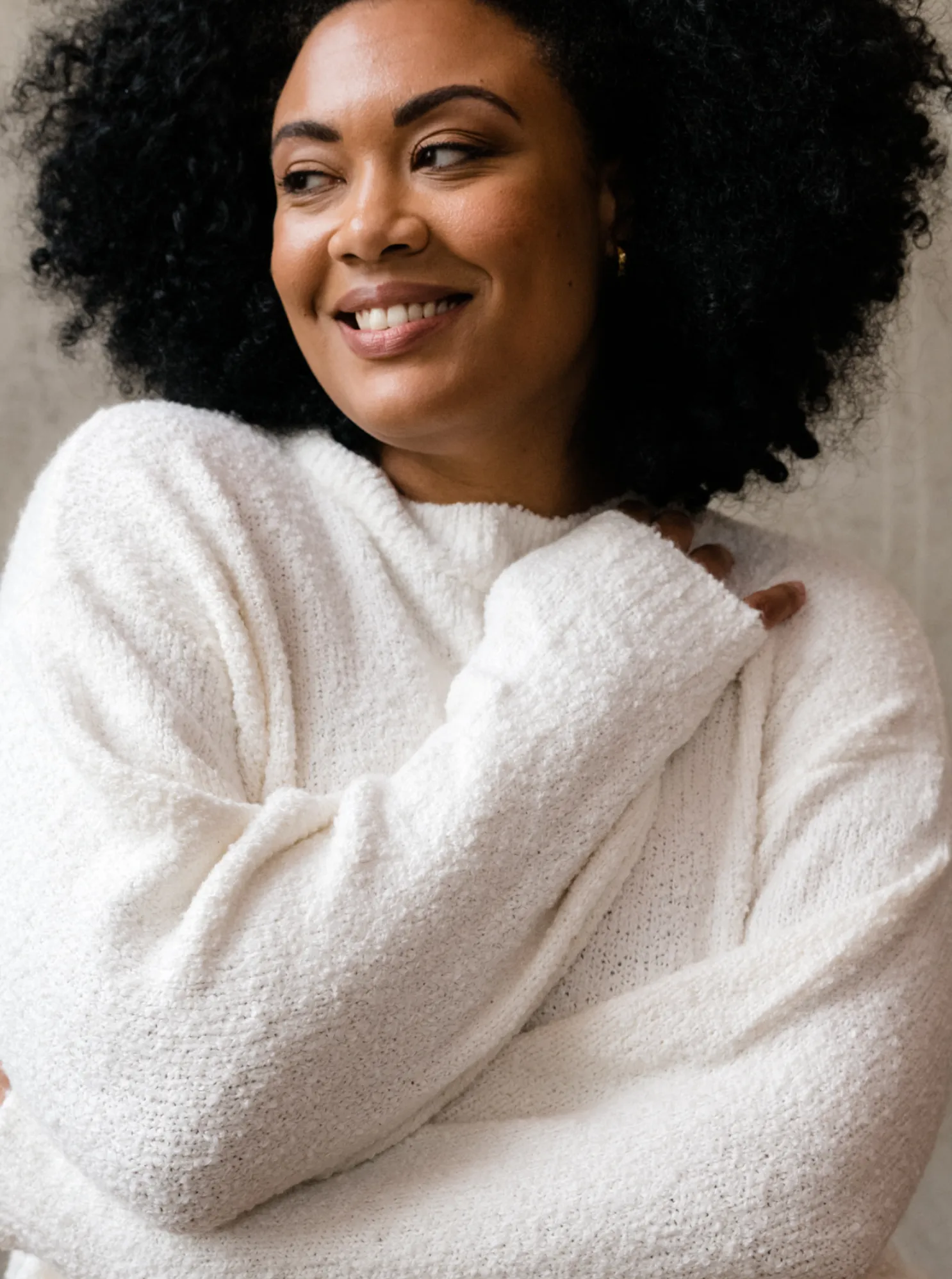 Alexis Boucle Sweater - Almond Daily Look Non Chlorine Bleach Safe