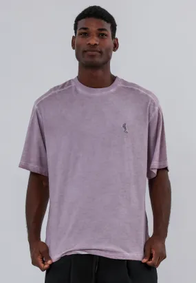 Weekend Look regular but not boring OIL WASH T-SHIRT LAVENDER