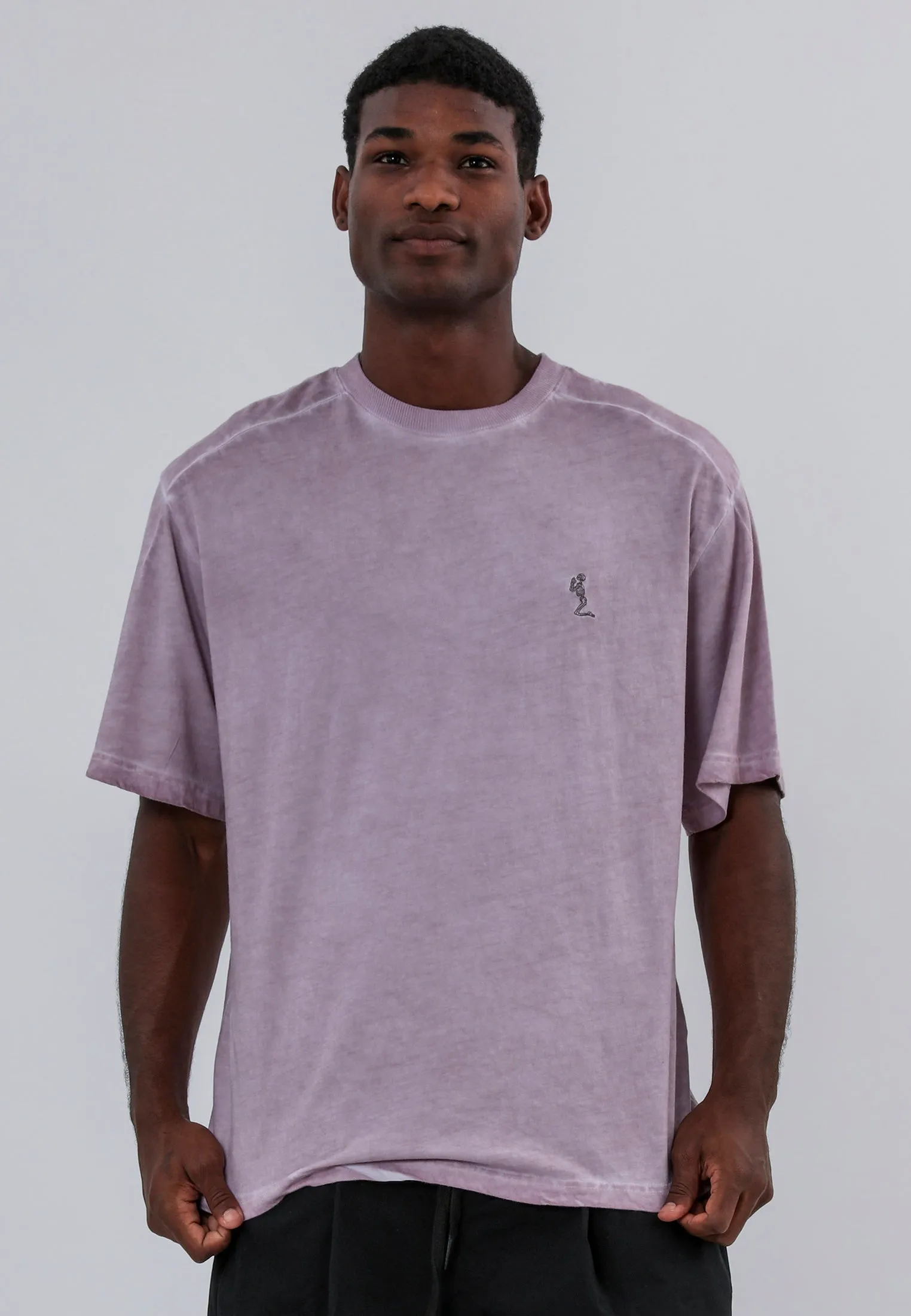 OIL WASH T-SHIRT LAVENDER Microfiber Blend Multi Purpose Wear