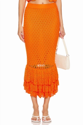 Quick Dry Technology Polly Midi Skirt In Sunshine Haze