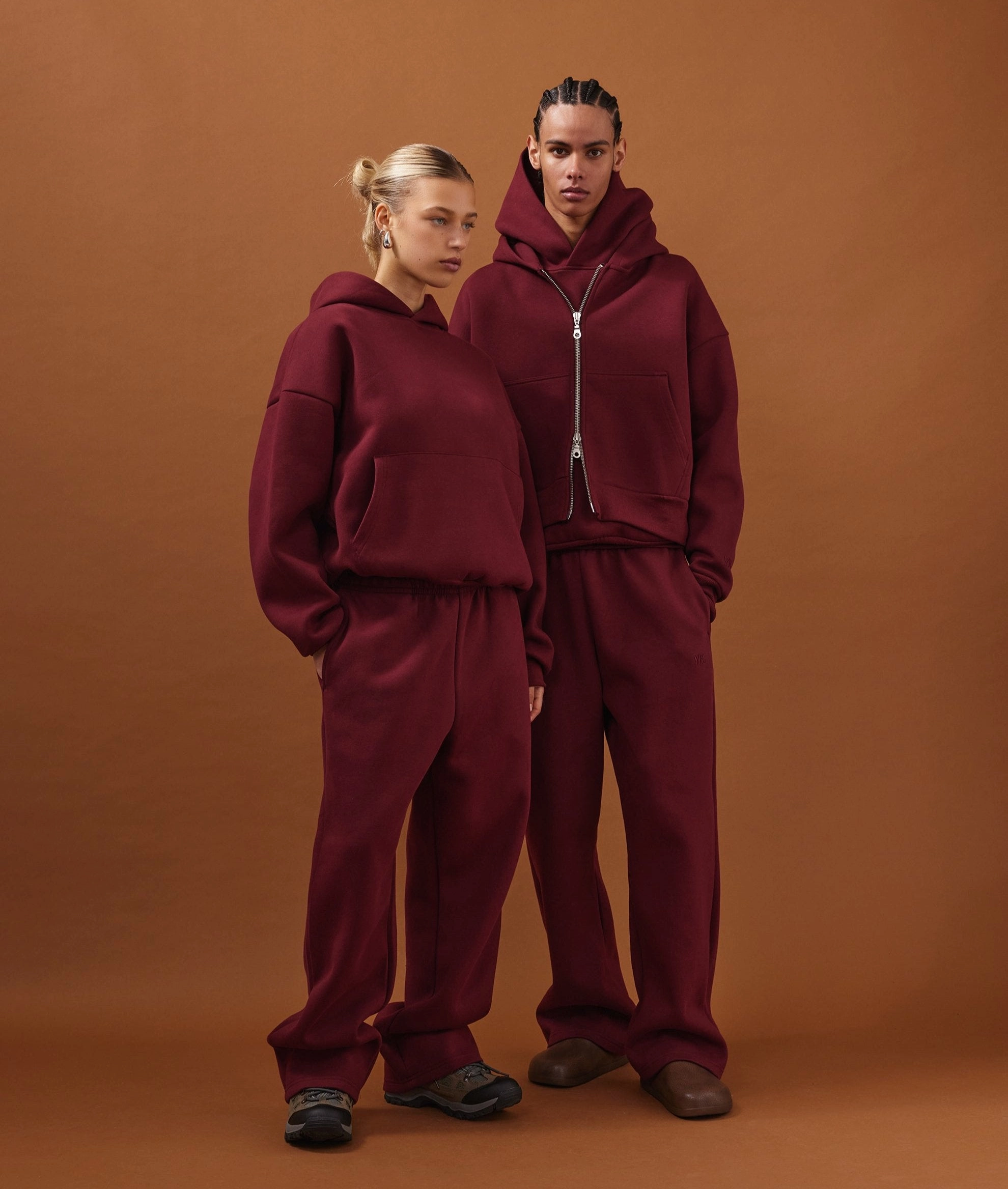 Flexible Comfort Nothing Heavyweight Structured Sweatpants | Cherry Cola