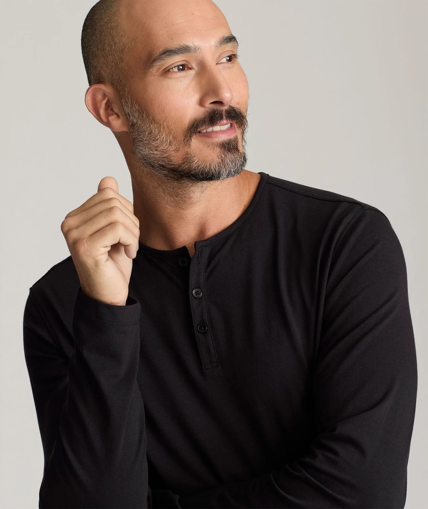 EcoSoft? Henley SoftenedNeckline Durable Style