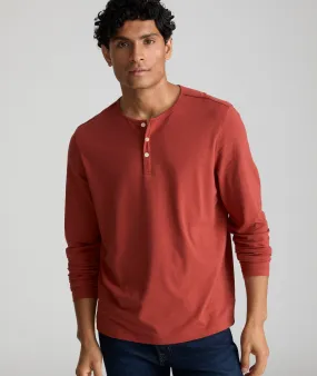 EcoSoft? Henley Raw Edge Hem futuristic