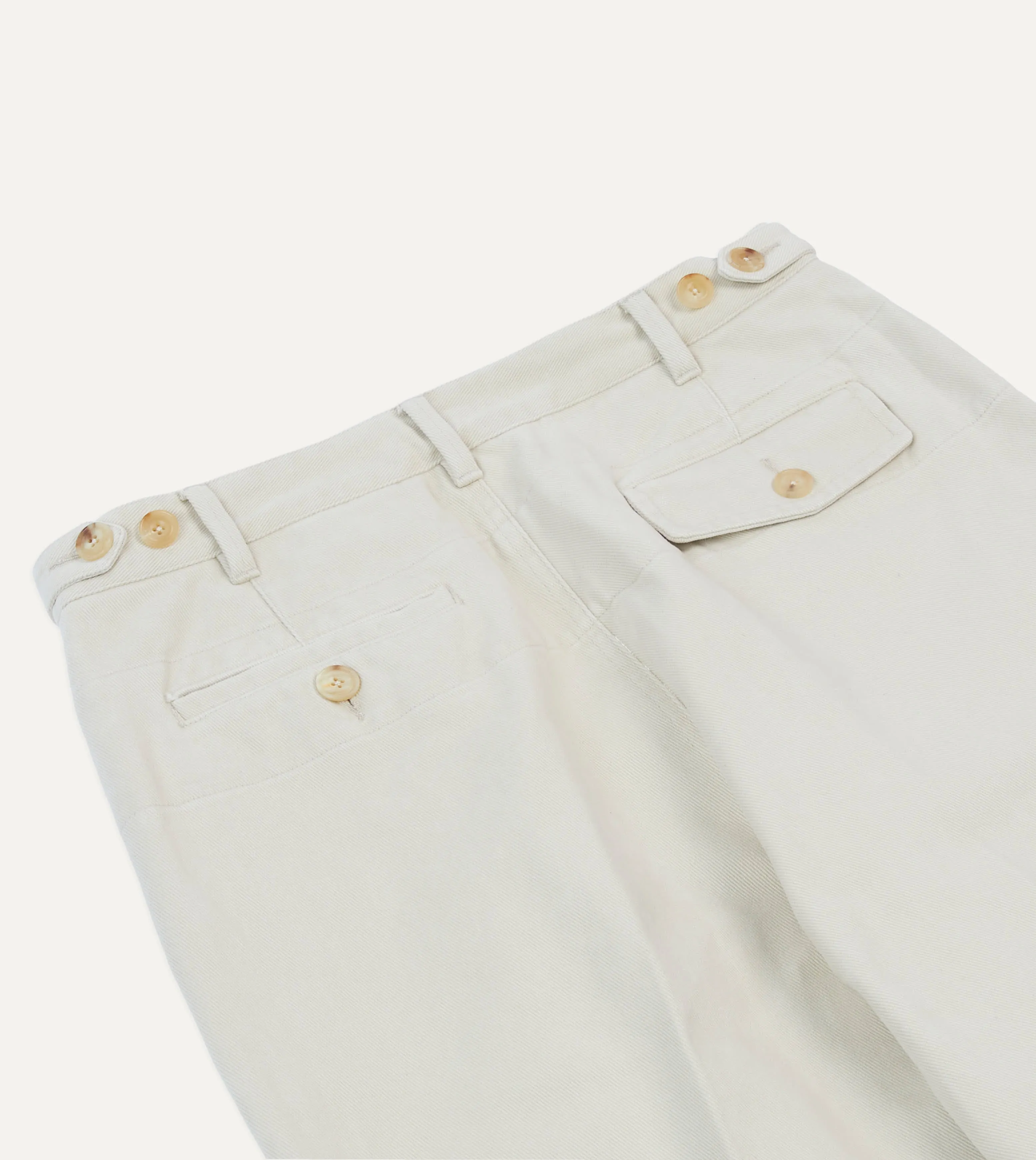 Durable Hem Travel Essential Ecru Heavy Cotton Twill Games Trousers