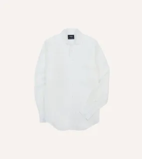 Ecru Linen Spread Collar Shirt Comfort Wear Chic Ensemble