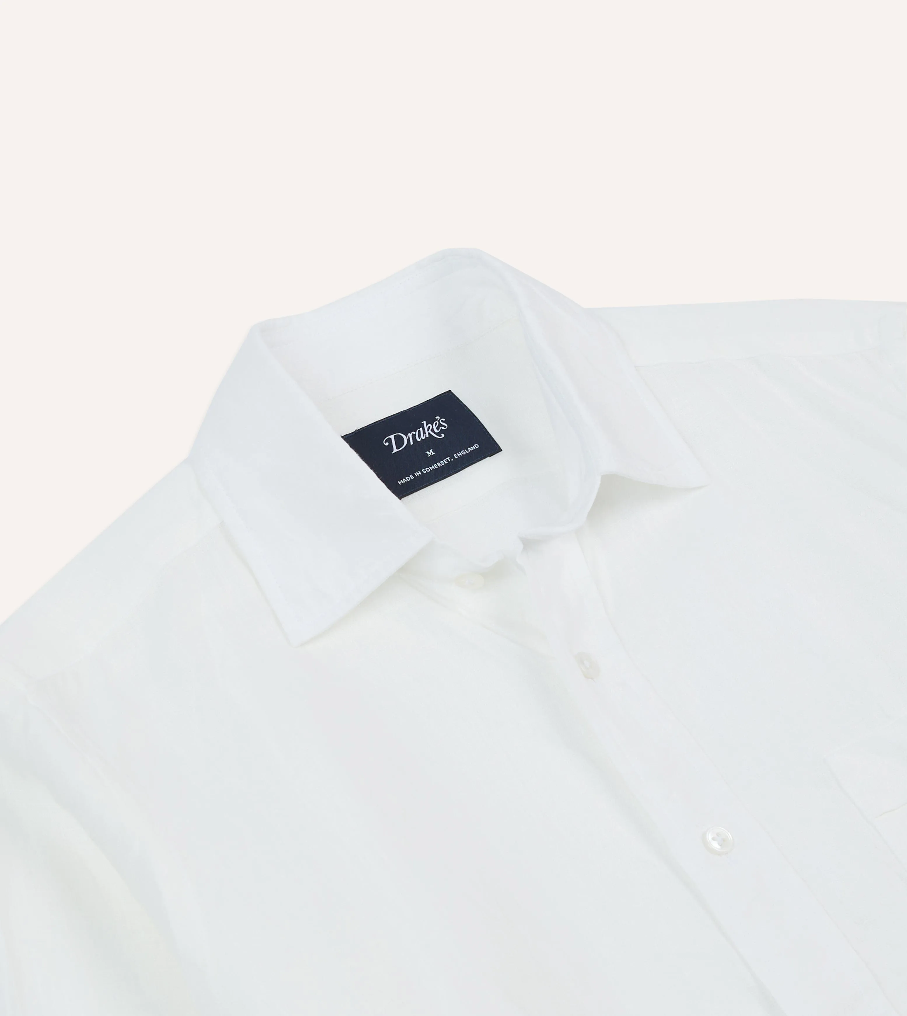 Ecru Linen Spread Collar Shirt Statement Maker