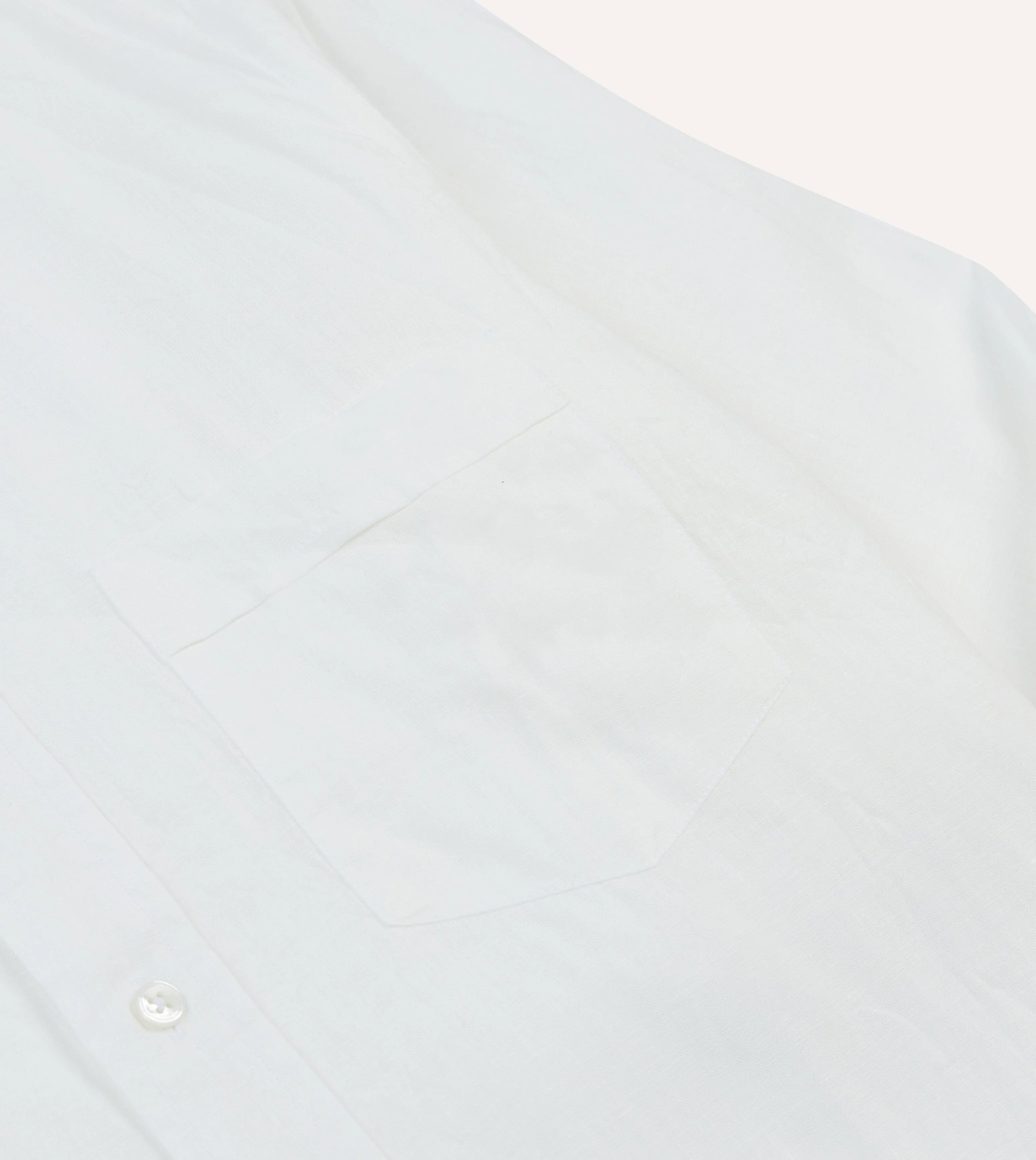 Ecru Linen Spread Collar Shirt Pre Shrunk Cotton Blend Winter Layering